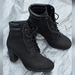 Women's Black Lace-Up Ankle Boots